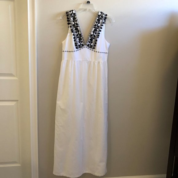 SALE-J Crew Embroidered Full Length Dress - Picture 1 of 7